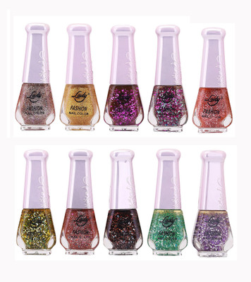 Lady Fashion Wholesale Price Trendy Nail Polish 0303201727 Multicolor,(Pack of 10)
