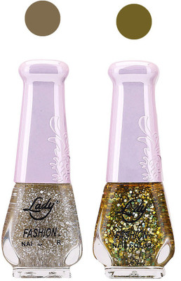 

Lady Fashion Glitter Nail Polish 2909201630 Aquamarine,Green,(Pack of 2)