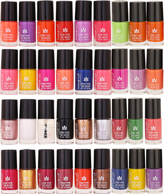 

Aroma Care Wholesale Market Rate Nail Polish Color Lacquer Set of 36 Pcs (ACMAB24) Orange, Purple, Red, Meganta, Pink, Yellow, Blue, White, Top Coat, Black, Golden, Silver(Pack of 36)