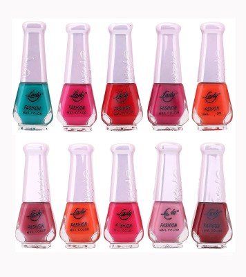 Lady FASHION Wholesale Price Trendy Nail Polish 0303201750 Multicolor,(Pack of 10)