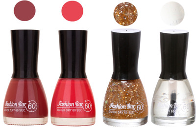 

Fashion Bar New Multicolor Nail Polish Combo 114 Multicolor,(Pack of 4)