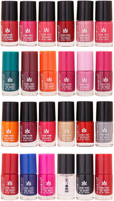 

Aroma Care MAB Multicolor 2 in 1 Color Cap Nail Polish Sets in Wholesale Rate ( Set No. 41) Green, Brown, Orange, Pink, Peach, Pink, Yellow, Blue, Magenta, Base Coat, Black, Red(Pack of 24)