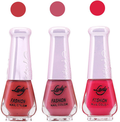 

Lady Fashion Nail Polish 2809201608 Red,Pink,Pink,(Pack of 3)
