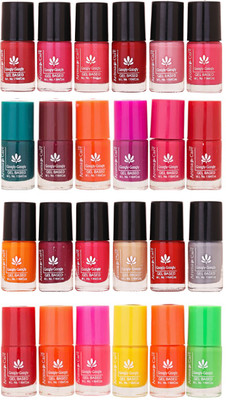 

Aroma Care MAB Multicolor 2 in 1 Color Cap Nail Polish Sets in Wholesale Rate ( Set No. 13) Green, Brown, Orange, Pink, Purple, Red, Red, Orange, Pink, Yellow, Orange, Neon Green(Pack of 24)