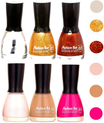 

Fashion Bar Unique Gel Nail Polish Combo (Pack of 6)433 Shade 003(Pack of 6)