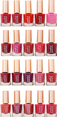 

Aroma Care Wholesale Rate Nail Polish Set of 20 Pcs (Multicolor) 38 Dark Red, Light Red, Pink, Maroon, Magenta, Peach, Mauve, Light Pink(Pack of 20)