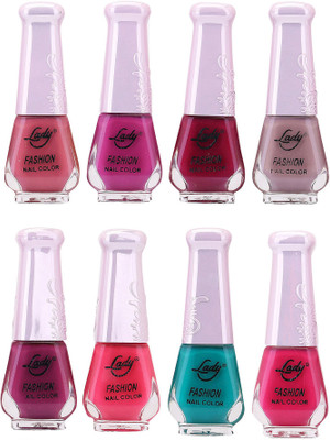 

Lady Fashion Trendy Nail Polish 21156 Multicolor,(Pack of 8)