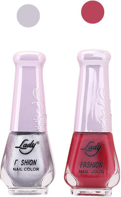 

Lady Fashion Nail Polish Combo 210820172 Silver,Red,(Pack of 2)