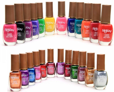 

Foolzy Pack of 24 Radiant Nail Polish Paint Nail Glam Shades(Pack of 24)