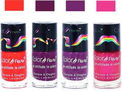 

Color Fever Pink Matte Nail Polish Combo-1018 Orange Wine Purple Pink(Pack of 4)