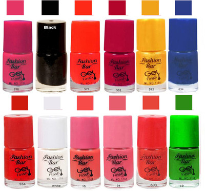

Fashion Bar Golden Nail Polish Combo Pack of 12 Golden(Pack of 12)
