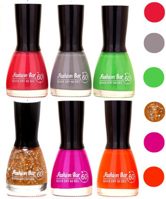 

Fashion Bar Unique Gel Nail Polish Combo (Pack of 6)459 Shade 029(Pack of 6)