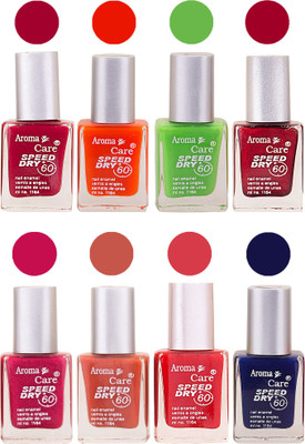 

Aroma Care Orange Matte Nail Polish Combo 01072016160 Maroon, Orange, Golden, Maroon, Green, Magenta, Light Orange, Red, Peach, Purple, Pink, Blue, Yellow, Black, Base Coat, Nude(Pack of 8)