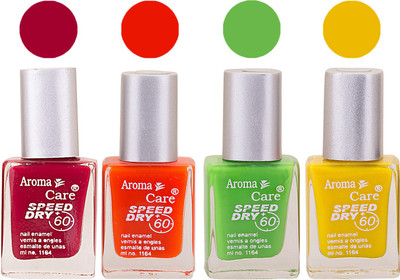 

Aroma Care Maroon Nail Polish Combo 2506201643 Maroon, Orange, Green, Yellow(Pack of 4)