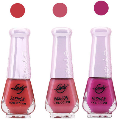 

Lady Fashion Nail Polish 2809201601 Red,Pink,Purple,(Pack of 3)