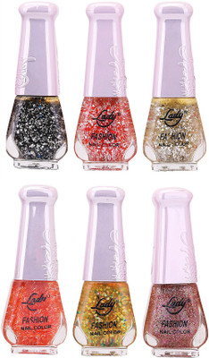 

Lady Fashion Nail Polish 2512201637 Multicolor,(Pack of 6)