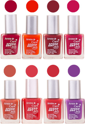

Aroma Care Orange Matte Nail Polish Combo 01072016110 Maroon, Orange, Golden, Maroon, Green, Magenta, Light Orange, Red, Peach, Purple, Pink, Blue, Yellow, Black, Base Coat, Nude(Pack of 8)