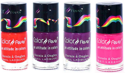 

Color Fever Wine Matte Nail Polish Combo-1002 Orange Wine Purple Pink(Pack of 4)