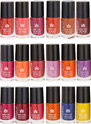 

Aroma Care Pack Of 18 Gel Based Nail Paint (20) Orange, Pink, Magenta, Green, Brown, Purple, Blue, Yellow(Pack of 18)