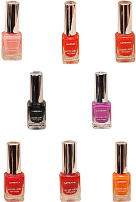 

Lorenza Combo Set-2 Nail Lacquer (Pack Of 8) Sunflower-262, Kiss Me-309, My bebe-310, OMG-404, For a Channge-421, Party Time-550, Excuse me-672, Grey Shades-900
