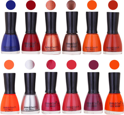 

Aroma Care Wholesale Rate Nail Polish Combo Set of 12 Pcs ( Multicolor) 18 Blue, Deep Maroon, Sparkle Orange, Coffee, Orange, Light Red, Light Orange, Silver, Maganta Glaiter, Dark Nude, Wine, Neon Orange(Pack of 12)