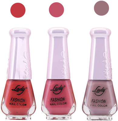 

Lady Fashion Nail Polish 2809201602 Red,Pink,Grey,(Pack of 3)