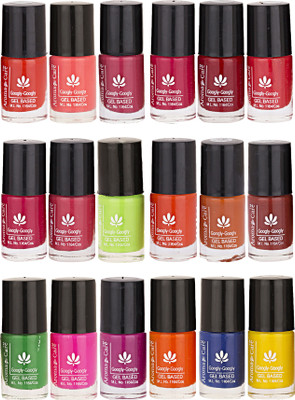 

Aroma Care Pack Of 18 Gel Based Nail Paint (12) Orange, Pink, Magenta, Green, Brown, Purple, Blue, Yellow(Pack of 18)