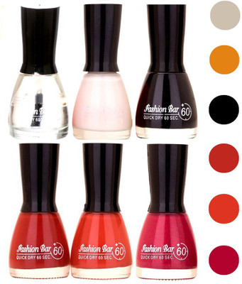 

Fashion Bar Quick Dry Nail Polish (Pack of 6)124 Multicolor,(Pack of 6)