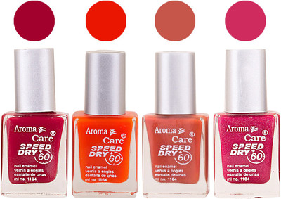 

Aroma Care Maroon Nail Polish Combo 2506201687 Maroon, Orange, Red, Pink(Pack of 14)