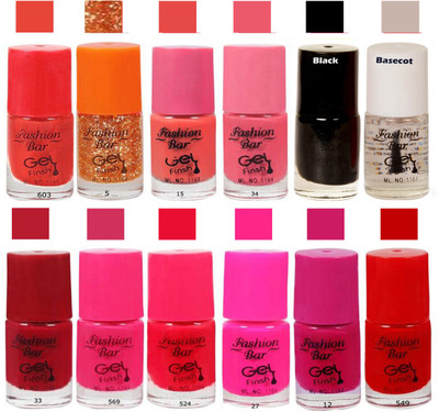 

Fashion Bar Muti Pink Nail PolishCombo Pack of 12 Pink(Pack of 8)