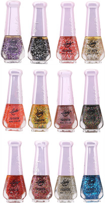Lady Fashion Nail Polish Wholesale Pack 2212201623 Multicolor,(Pack of 12)