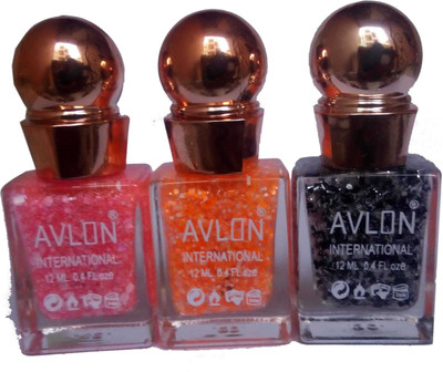 

Avlon Glitter Nail Polish A.G.N.P-A3 3 Multicolor(Pack of 3)
