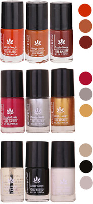 

Aroma Care Gel Based Nail Paint Set Of 9 Pcs Multicolor Set 141(Pack of 9)