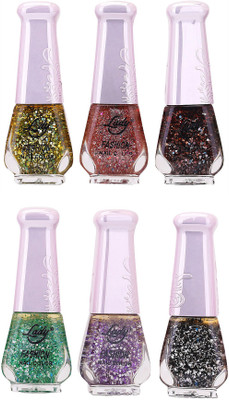 

Lady Fashion Nail Polish 2512201632 Multicolor,(Pack of 6)