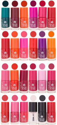 

Aroma Care Black Nail Polish Combo 1706201613 Green, Brown, Pink, Purple, Orange, Red, Peach, Mauve, Pink, Nude, Base Coat, Black(Pack of 24)