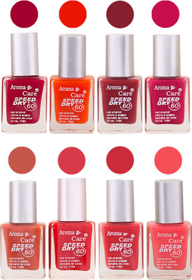 

Aroma Care Orange Matte Nail Polish Combo 01072016111 Maroon, Orange, Golden, Maroon, Green, Magenta, Light Orange, Red, Peach, Purple, Pink, Blue, Yellow, Black, Base Coat, Nude(Pack of 8)