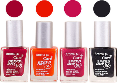 

Aroma Care Maroon Nail Polish Combo 2506201680 Maroon, Orange, Pink, Black(Pack of 4)