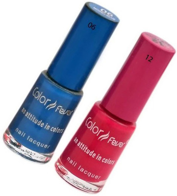 

Color Fever Color Nail Polish 64 Blue, Mauve(Pack of 2)