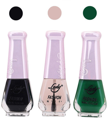 

Lady Fashion Nail Polish 0410201609 Black,Transparent,Green,(Pack of 3)