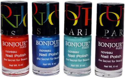 

Bonjour Paris New Nail Polish Combo Multicolor(Pack of 4)