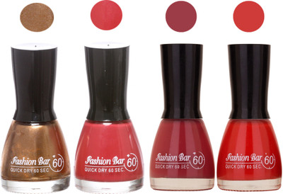 

Fashion Bar New Multicolor Nail Polish Combo 111 Multicolor,(Pack of 4)