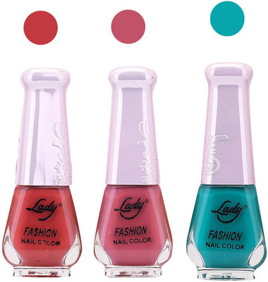 

Lady Fashion Nail Polish 2809201604 Red,Pink,Green,(Pack of 3)