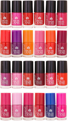 

Aroma Care MAB Multicolor 2 in 1 Color Cap Nail Polish Sets in Wholesale Rate ( Set No. 102) Red, Peach, Mauve, Pink, Blue, Magenta(Pack of 24)