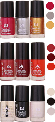 

Aroma Care Gel Based Nail Paint Set Of 9 Pcs Multicolor Set 163(Pack of 9)