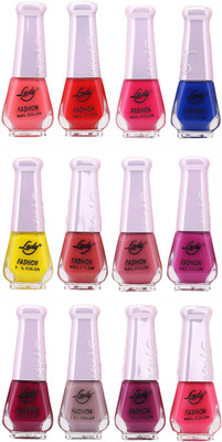 

Lady Fashion Nail Polish Wholesale Pack 2212201614 Multicolor,(Pack of 12)
