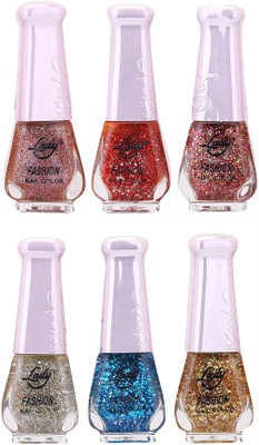 

Lady Fashion Nail Polish 2512201642 Multicolor,(Pack of 6)