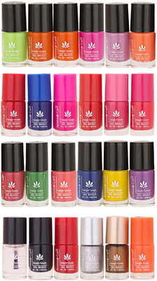 

Aroma Care MAB Multicolor 2 in 1 Color Cap Nail Polish Sets in Wholesale Rate ( Set No. 128) Yellow, Blue, Magenta, Red, Nude, Peach, Base Coat, Black, Red, Silver, Golden, Orange(Pack of 24)