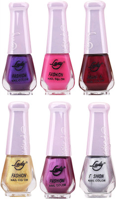 

Lady Fashion Nail Polish 2512201602 Multicolor,(Pack of 6)