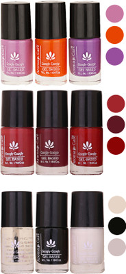 

Aroma Care Gel Based Nail Paint Set Of 9 Pcs Multicolor Set 153(Pack of 9)