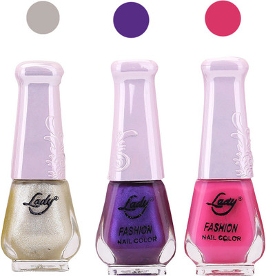 

Lady Fashion Nail Polish 091020160101 Silver,Purple,Pink,(Pack of 3)